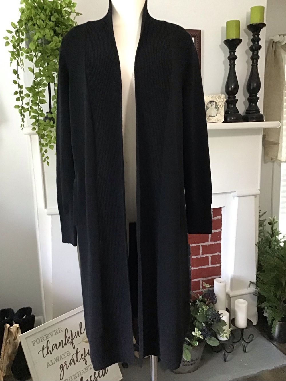 Banana Republic Black Long Open-Front Women's Cardigan